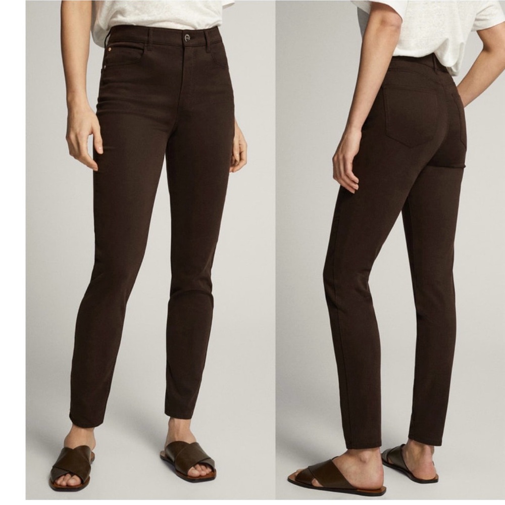 Massimo Dutti Dark Brown Skinny Pants